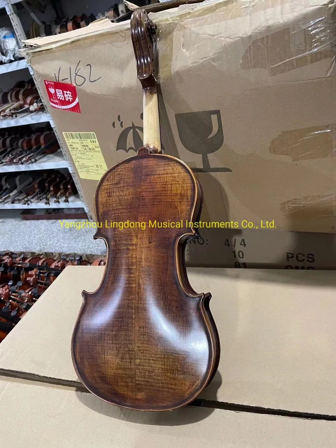 Wholesale/Supplier Handmade Natural Flame Violin with Ebony Parts in China