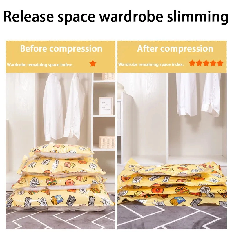 New Household Thickened Vacuum Compression Bag Family Food Storage Pattern Super Large Cotton Clothes Quilt Storage Bag