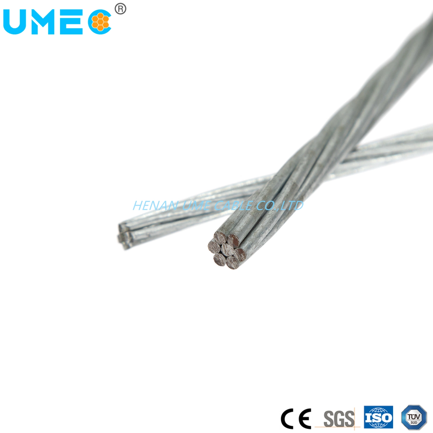 Electrical High Tensile Strand Guy Carbon Galvanized Steel Stranded Wire 7/3.05mm Electric Steel Cable