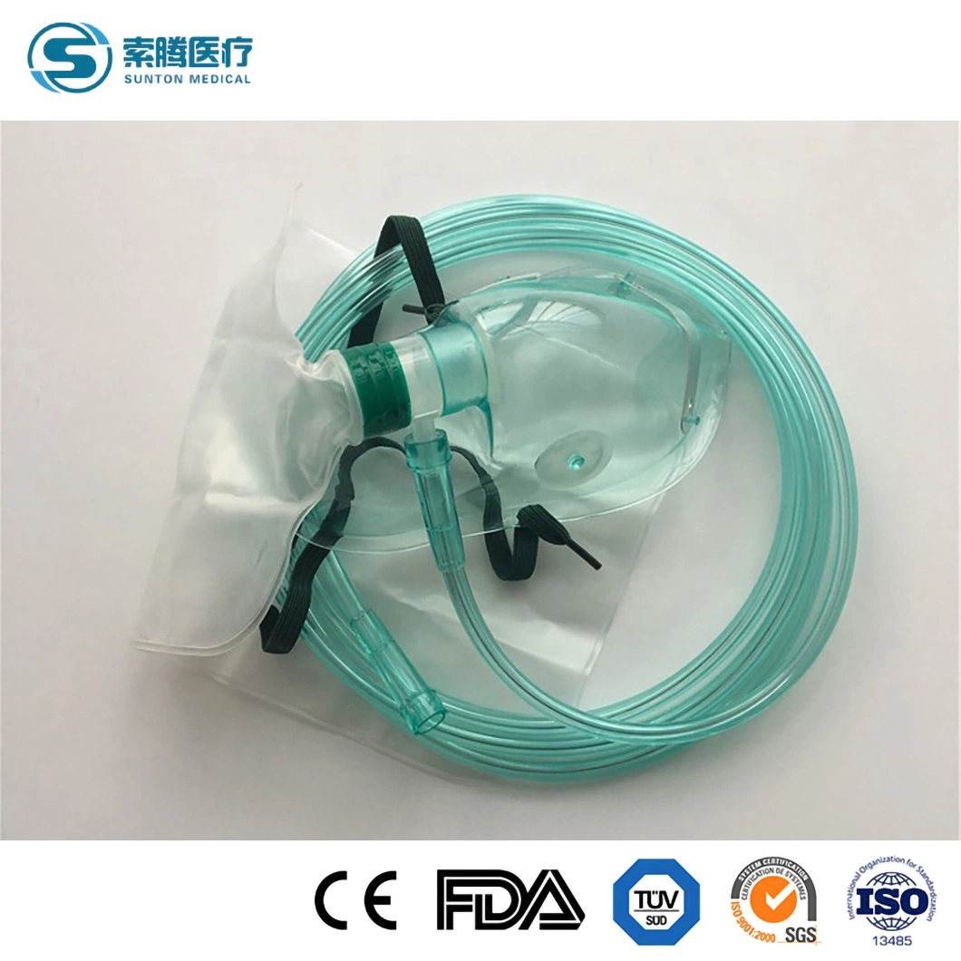 Sunton OEM Customized Non-Rebreather China Mask Storage Bag Factory Adult Pediatric Infant Size Disposable Oxygen Gas Mask