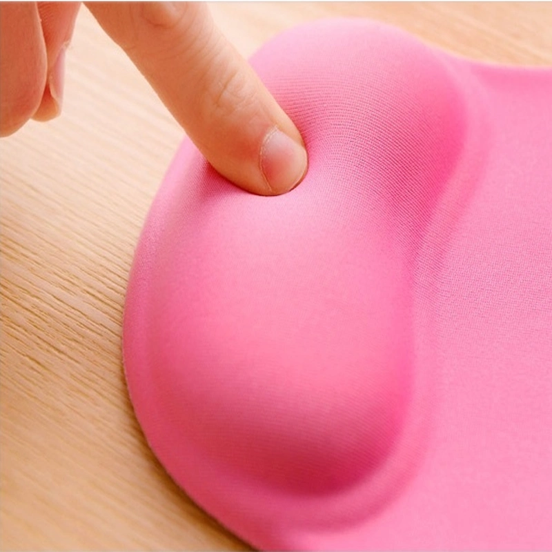 Silicone Slow Rebound Rubber Mouse Pad Wrist Rest, PU Bottom with Fabric Mouse Rest Pad