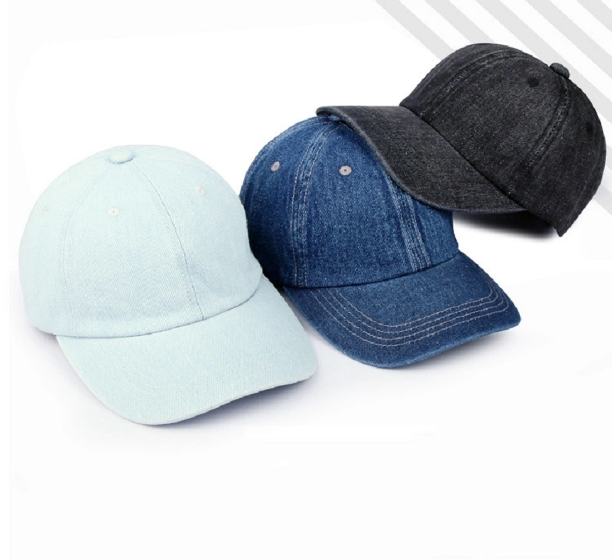 Gorra de béisbol lavada Denim Six Panel Hats Mujer ajustable Trucker Visor Sombrero liso Esg13560