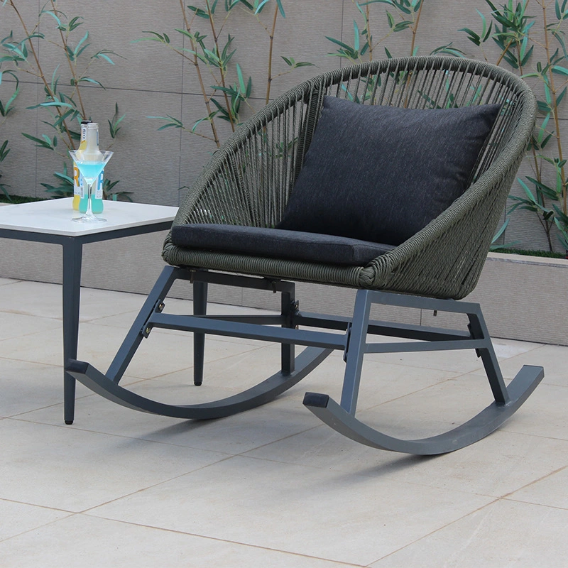 Balcon en plein air jardin Chaise longue fauteuil Fauteuil à bascule de mobilier en rotin