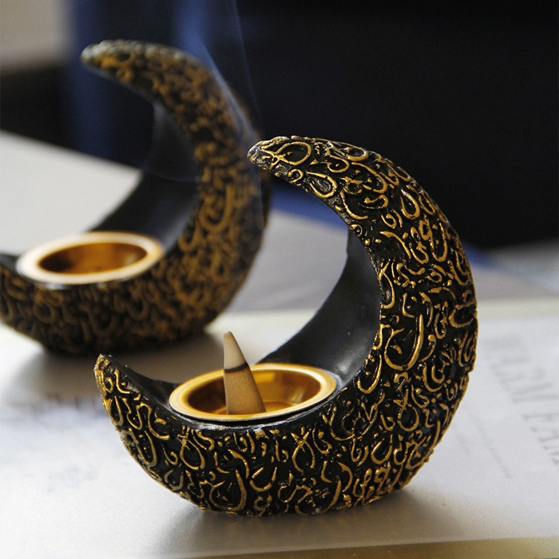 Middle East Arab Ramadan Crescent Resin Incense Burner