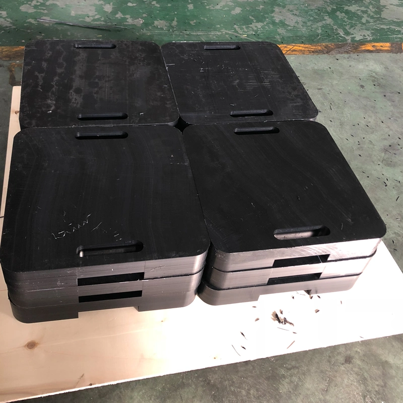 High Hardness Black Plastic HDPE Mobile Anti Slip UHMWPE Crane Outrigger Stabilizer Plates Direct Sale Pads Factory