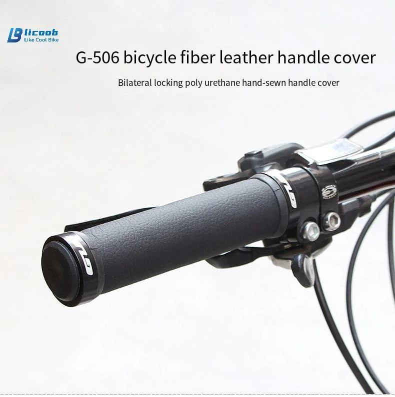 G-506 Hand-Stitched Fiber Leather Handle Cover Gecko Handle Cover Vintage Handlebar Cover Cow Leather Bicycle Handle Cover Leather