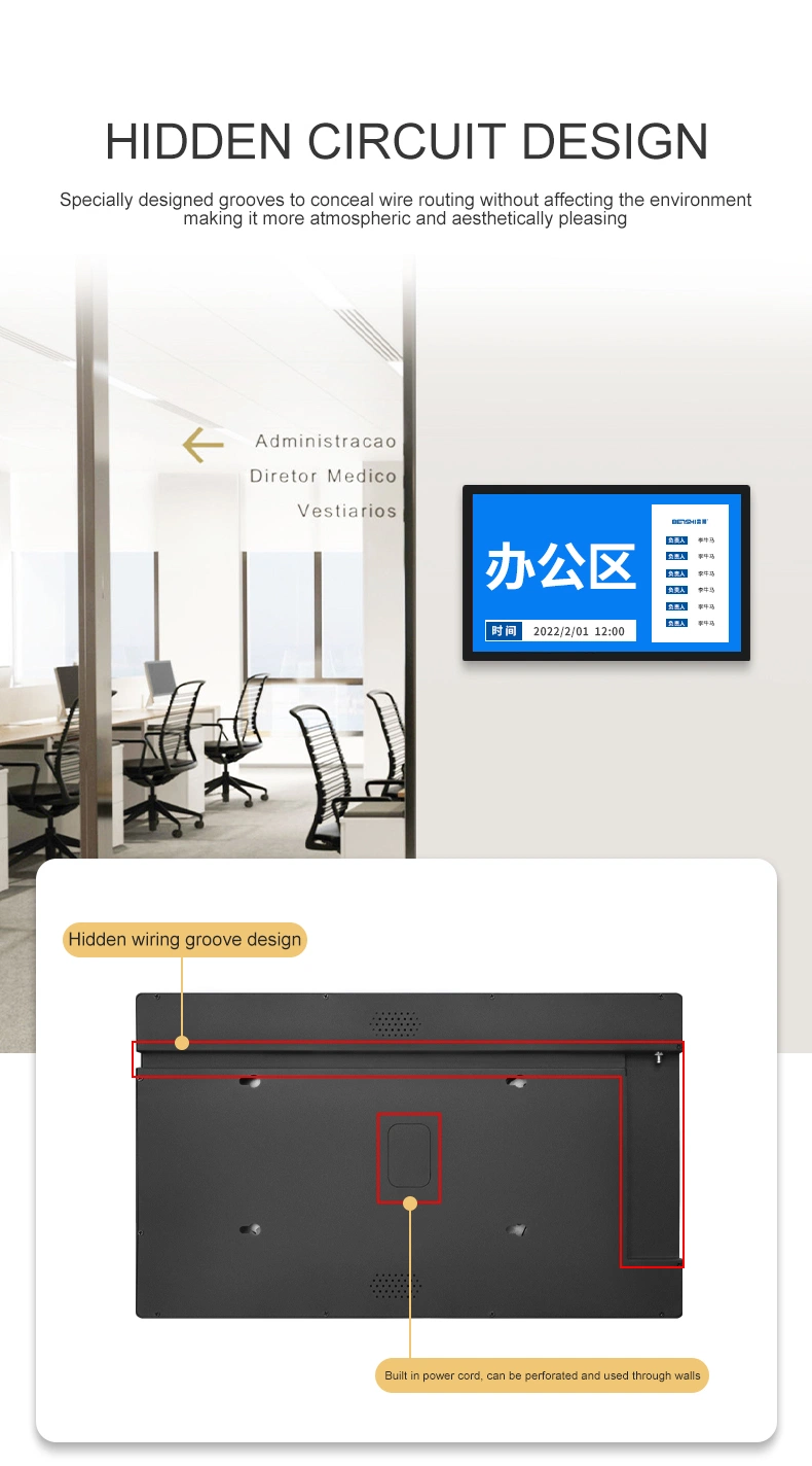 2K 4K Frameless Android OS Wall Mounted Digital Signage and Displays Advertising Playing Equipment