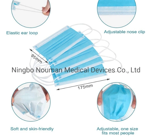 Disposable 3ply Non-Sterile Bfe 95% or 99% Factory Protective Face Mask