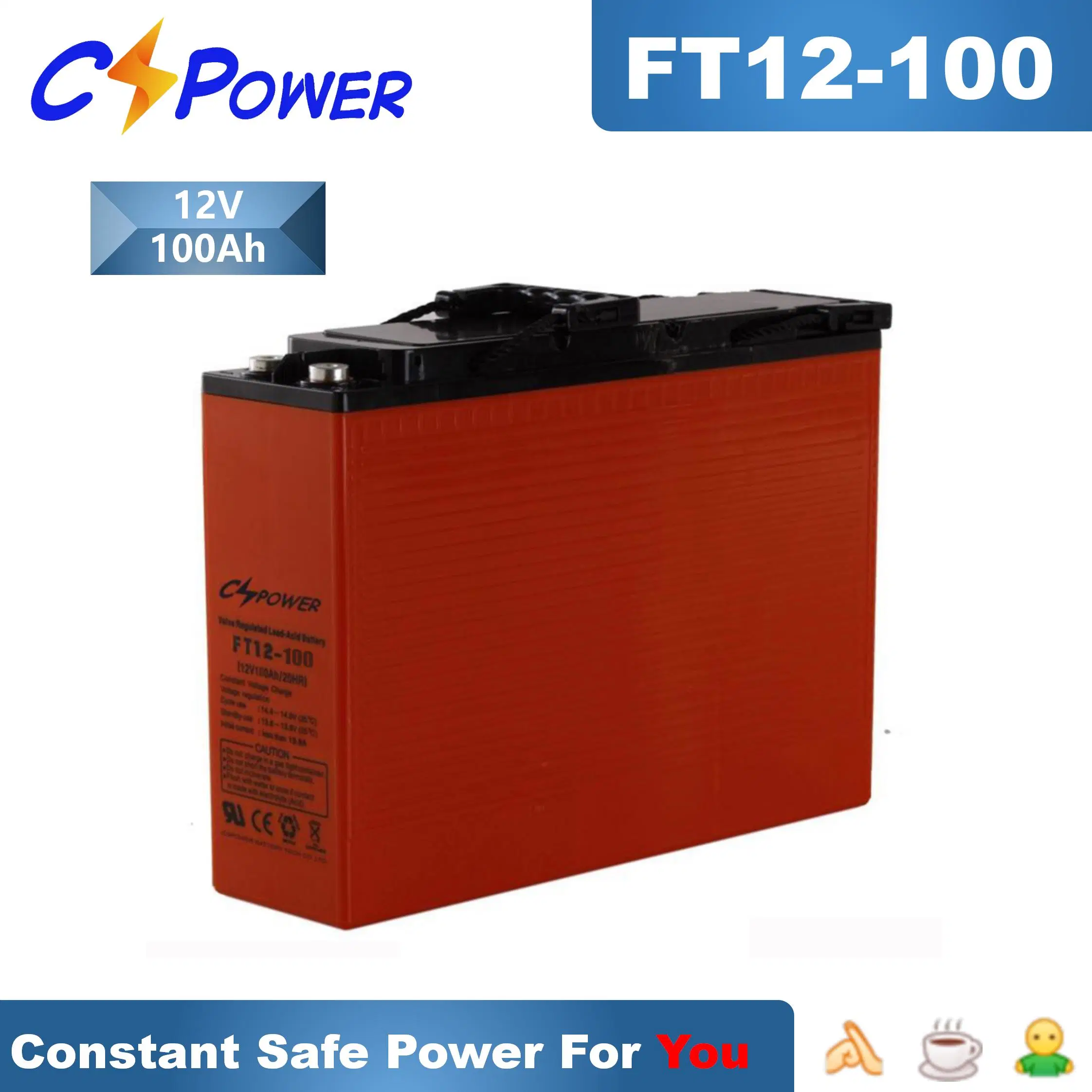 Cspower 12V200ah Gel à cycle profond d'accès avant Batterysolar Télécom/vent/Home/Banque d'alimentation/Communication-Equipments vs Narada