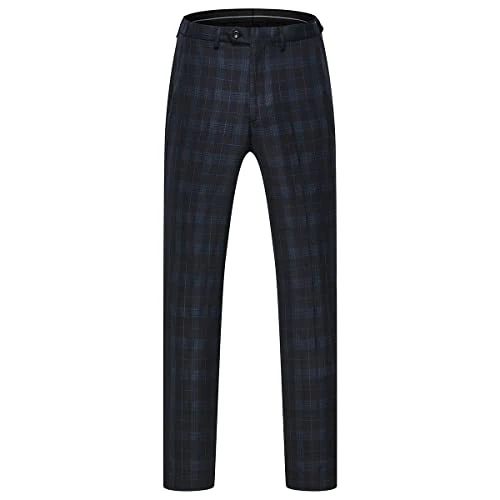 Mens Plaid 3 Piece Suits Slim Fit Double Breasted Plaid Formal Business Suit