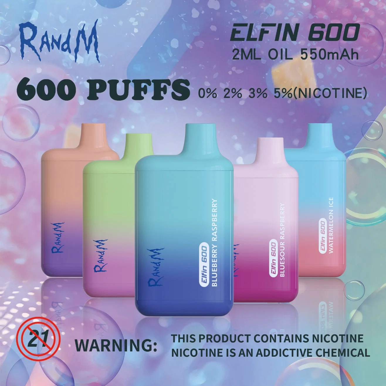 OEM Randm Elfin 600 Puffs Pod Disposable/Chargeable Vape Electronic Cigarette