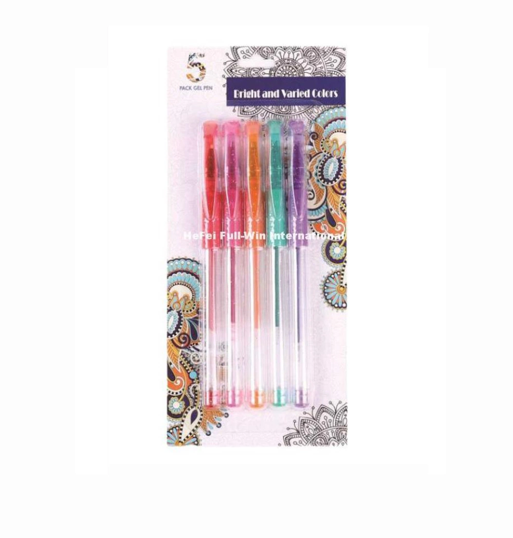Fashion 4PCS Colorful PVC/Pet Blister Card, Rubber Grip Gel Pens Art Supplies