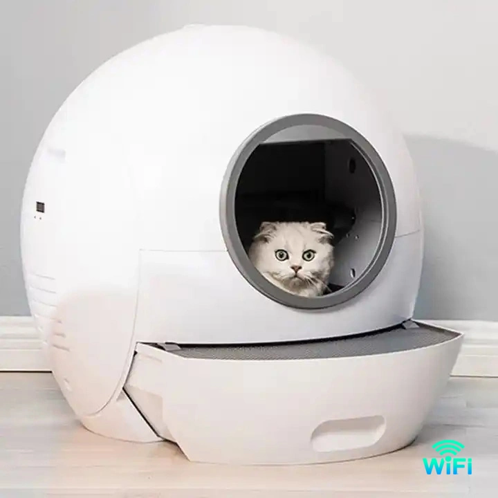 La protección sanitaria Teléfono inteligente de Control WiFi WC Gato Limpieza automática de ajuste inteligente de la bandeja de gatos de Verificación automática de esterilización UV Pala cat litter Box