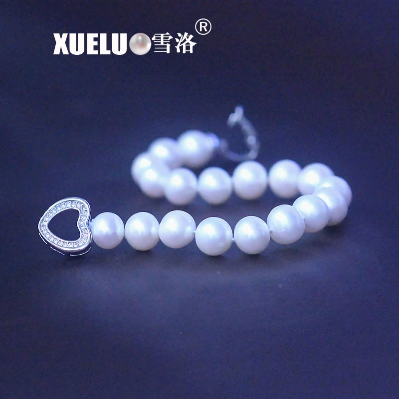 Jóias de moda 9-10mm Round Real Natural Cultured Fresh Water Pearl Pulseira