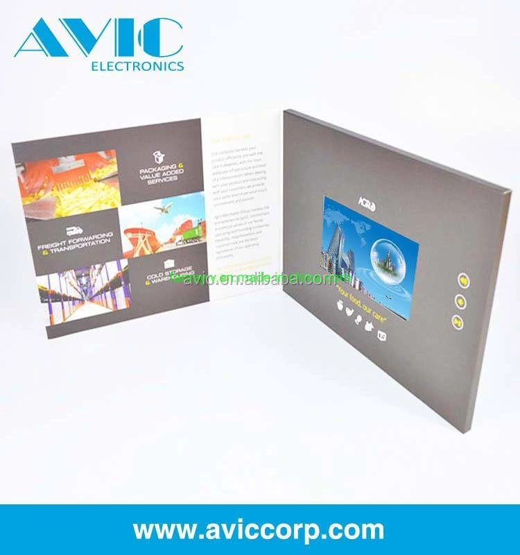 Pretty Custom Design 7inch LCD Video Greeting Card for Education Training