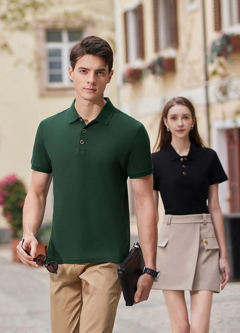 Wholesale Custom Logo Summer High Quality Cotton Men's Polo Shirts Uniform Shirts Women
