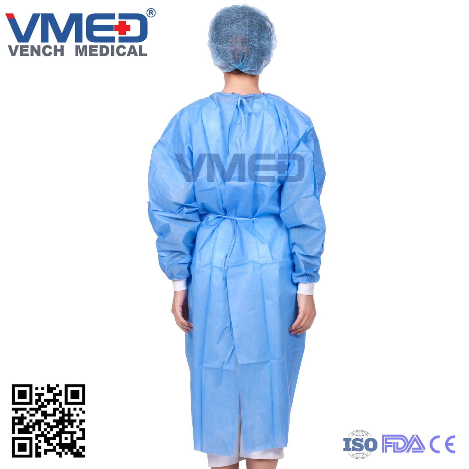 Disposable SMS Surgeon Gown, Disposable Isolation Hospital Surgical Gown Impervious SMS Medical Protective Gown, Protective Clothing