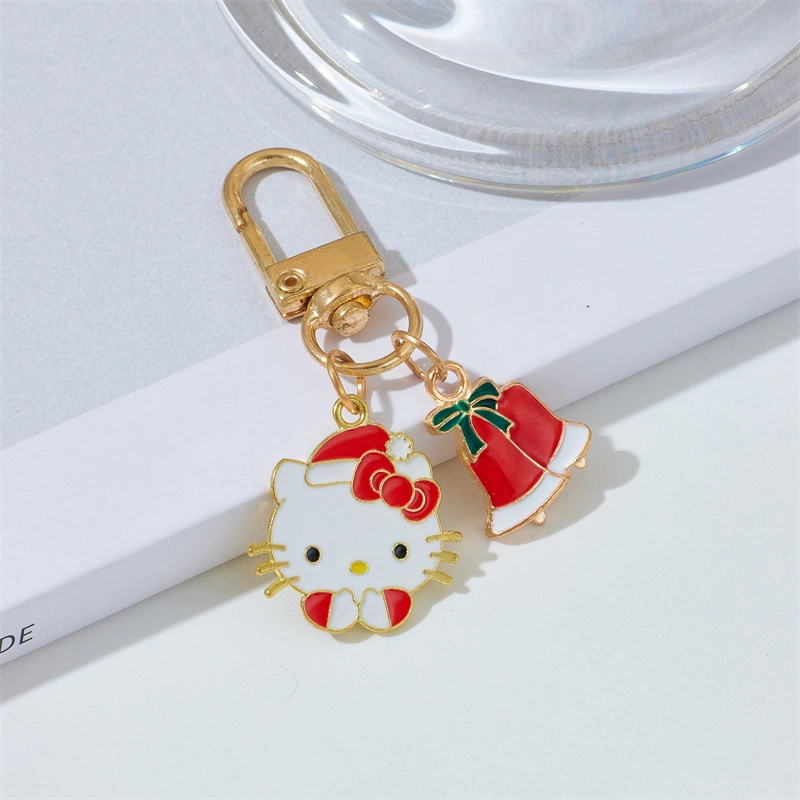 Christmas Bell Keychain Pendant Cartoon Melody Kt Cat Accessories Key Ring