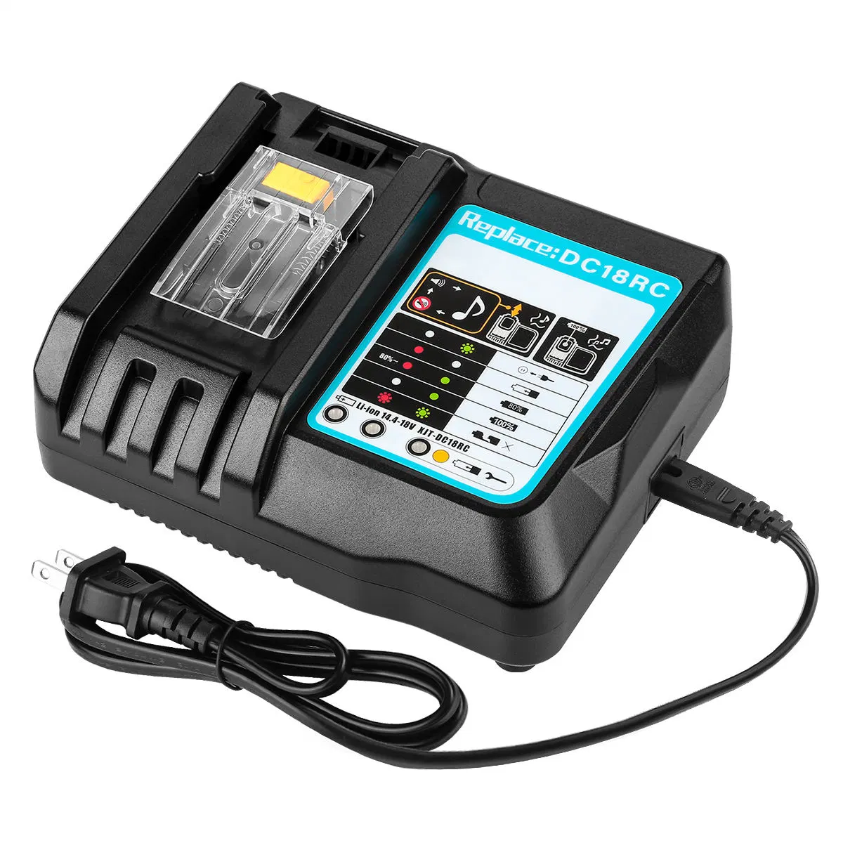 Li-ion Power Tools Battery Charger DC18RC Replacement for Makita 14.4V 18V Cordless Drill Charger for Makita Bl1830 Bl1840 Bl1850 Bl1860 Charger