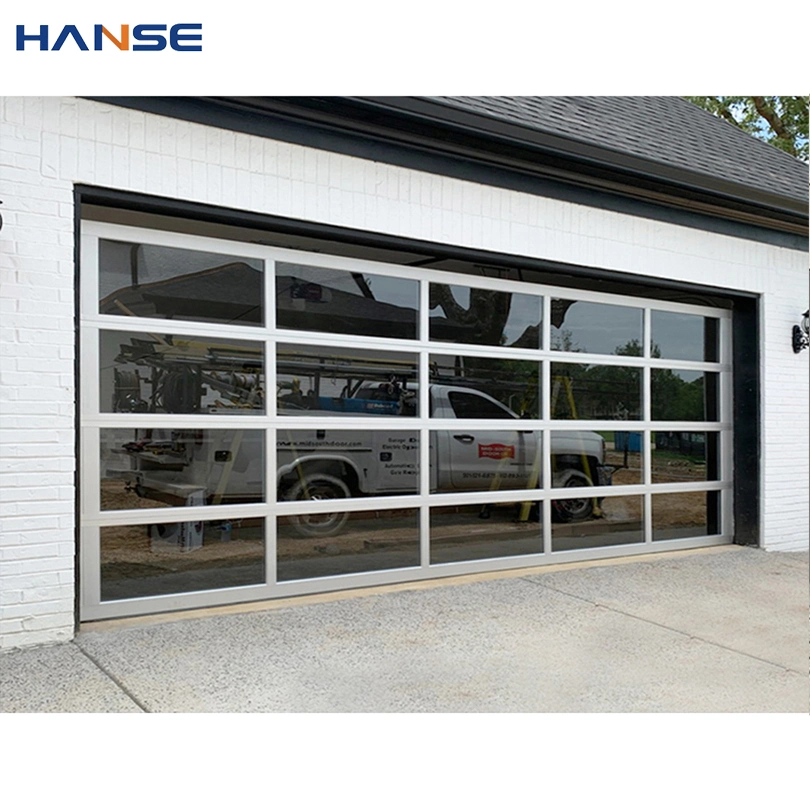 Modern Safety Style Design Residential Aluminum Automatic Roll up Glass Garage Door for Villa