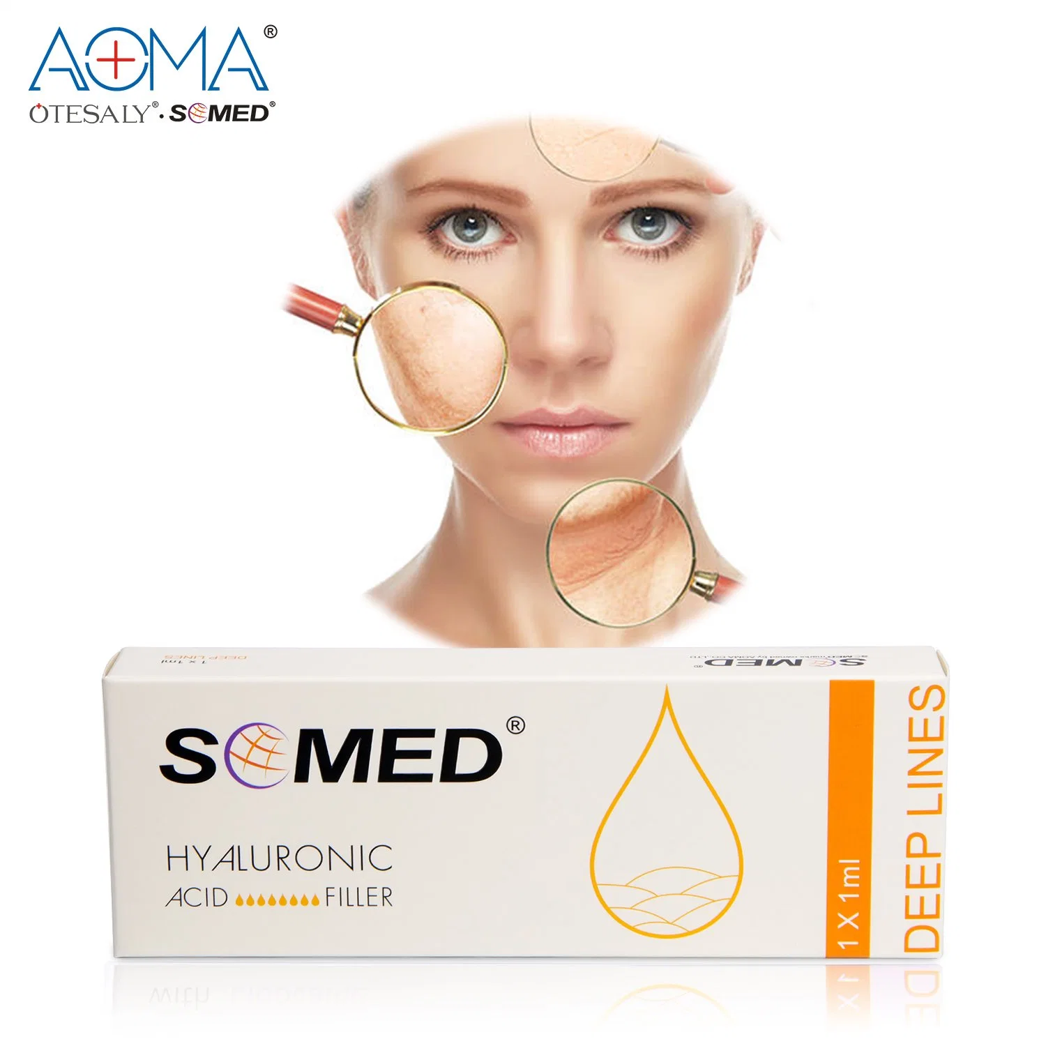 1ml CE Approved Somed Ha Filler Deep Line Injectable Hyaluronic Acid Gel Dermal Filler