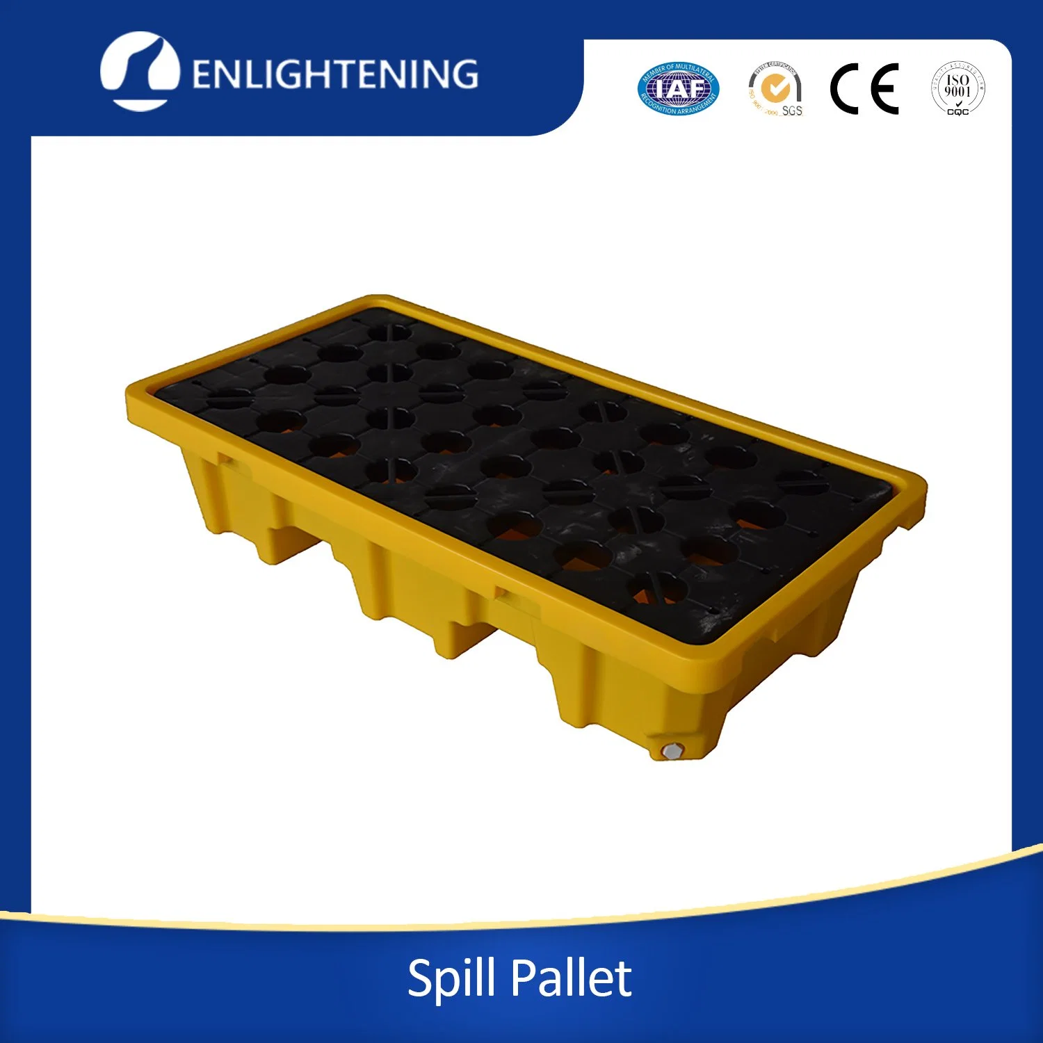 Heavy Duty Industrial Durable Polyethylene 4 Drum Spill Containment 2 Drum Plastic Pallets Spill Containment Pallet for Chemical Storage