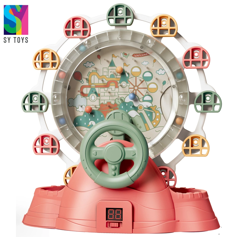 Sy Rotating Ferris Wheel Catching Ball Toy Track Collision Maze Amusement Park Mini Pinball Maze Game Catch Ball Machine with Music