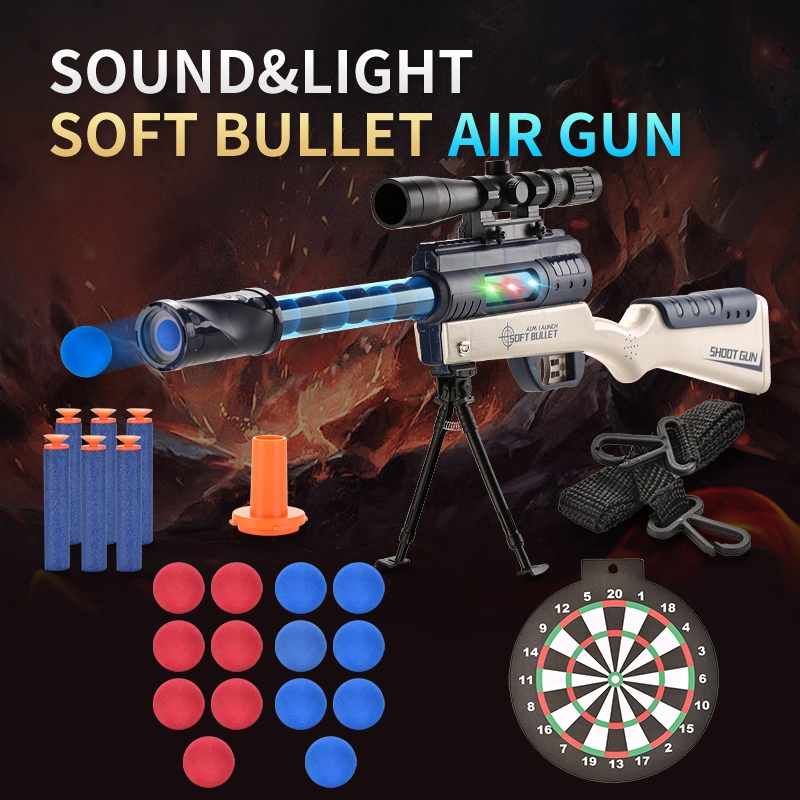 Neues Design Kinder Soft Ball Shooting Spiel Spielzeug EVA Foam Soft Bullet Luft Powered Gun Spielzeug Elektrische Luft Soft Gun Mit Licht und Ton