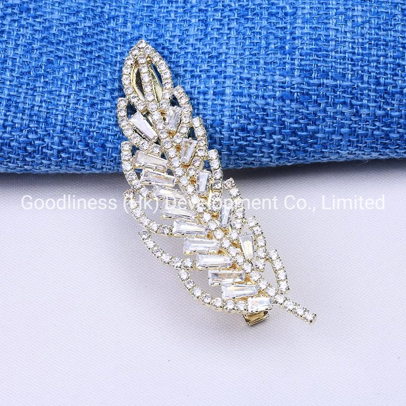 Crystal Rhinestone Leaves Duck Bill Clips Hair Pins Fashion Hair Accessories