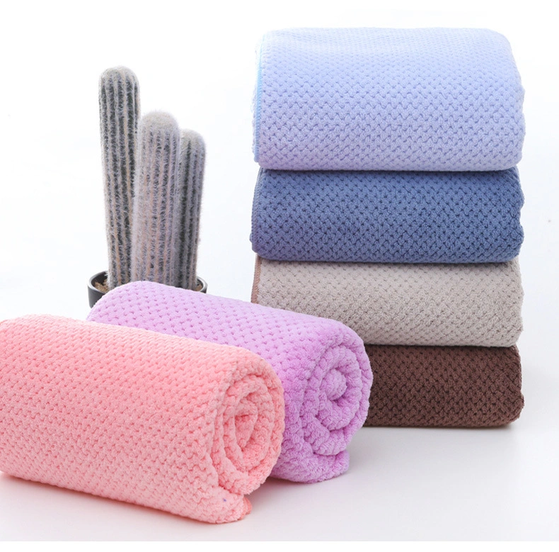 Luxury Hotel High Quality Coral Fleece Walf Checks Bathroom Towel Sets