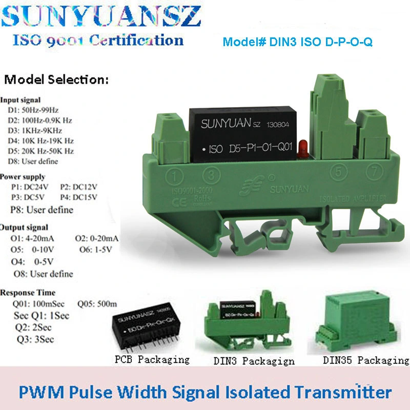 PWM bis 0-5V 4-20mA Signalisolationsverstärker mit DIN-Schienenmontage