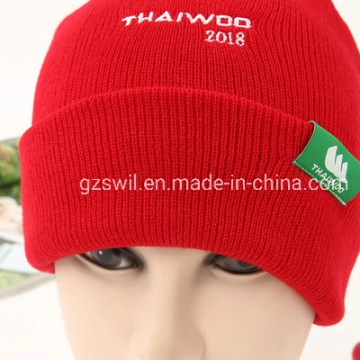 Fashion Exhibition Decoration Acrylic Fabric Promotion Knitted Hats with Ball