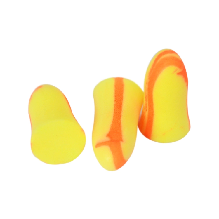 White and Blue Multi Color Bell Shape PU Foam Earplug Without Nylon or Plastic Cord 34dB Snr