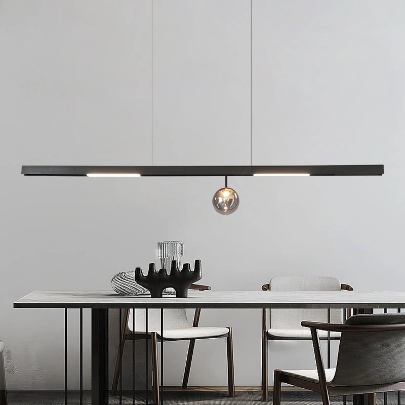 Simple Style Elegant Pendant Light LED Linear Magnetic Track Light for Office, Dining Room, Living Room