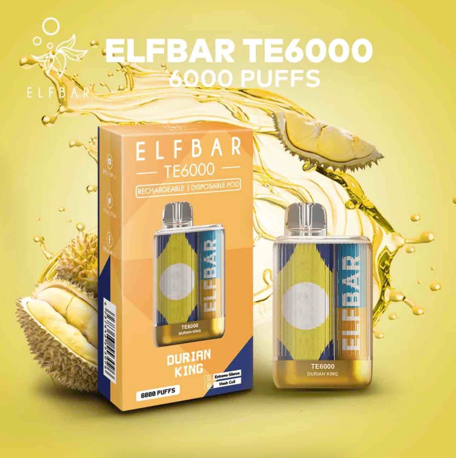 Custom Zbood 26ml espejo Juicy Tiger destacar ATVs E VAPE Elf Te6000 Te 6000 Puff Bar Elf Te6000 Te 6000 Barra de descarga desechable VAPE