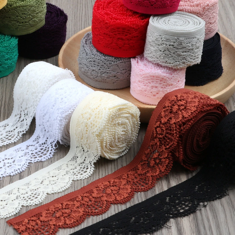 Colorful Wide Polyester Stretch Lace for Clothes and Underwear