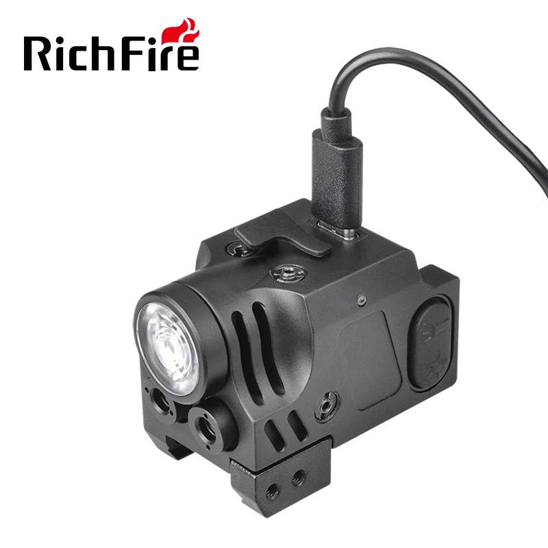 Press Switch Outdoor Tactical Light with White Light and Laser Combo LED Flashlight