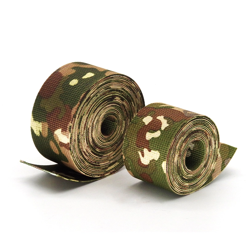 Custom Logo Material Pattern Polyester Nylon Tactical Camo Webbing for Belt Backpack Vest