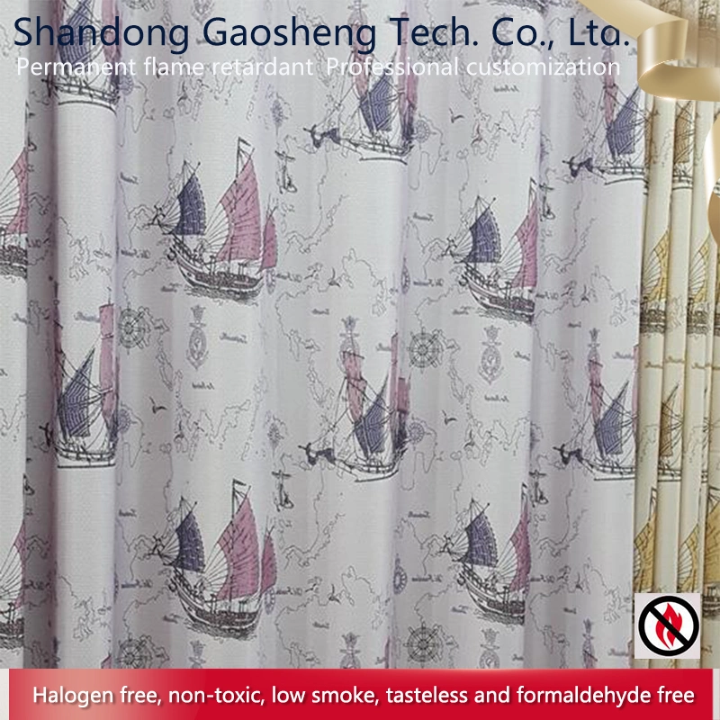 Flame Retardant Blackout Printed Fabric Kids Room Curtain Design for Living Room Dressing Rooms Curtains