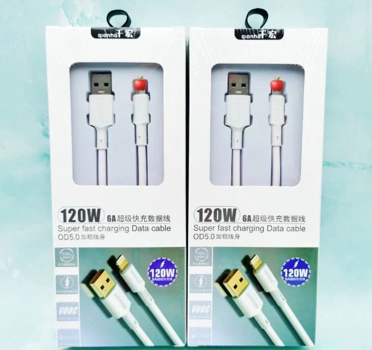 Factory Direct Fully Compatible Super Fast Charging 120W 6A Data Cable Suitable for Apple Android Xiaomi Vivo Huawei Mobile Phone Charging Cable