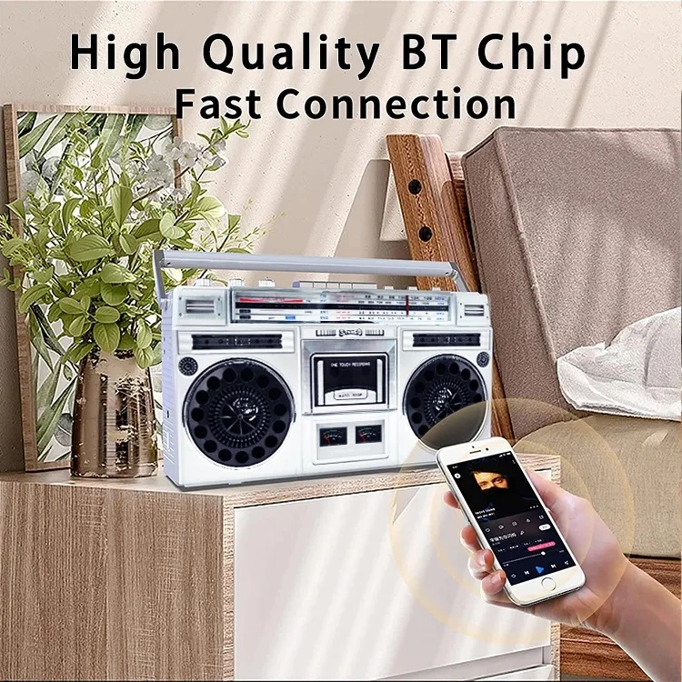 Tw M305 4-in-1 Vintage Cassette Player/Recorder/FM/MW/Sw1-Sw2 4 Band Radio Super Bass Retro Speaker with with Two Ammeter