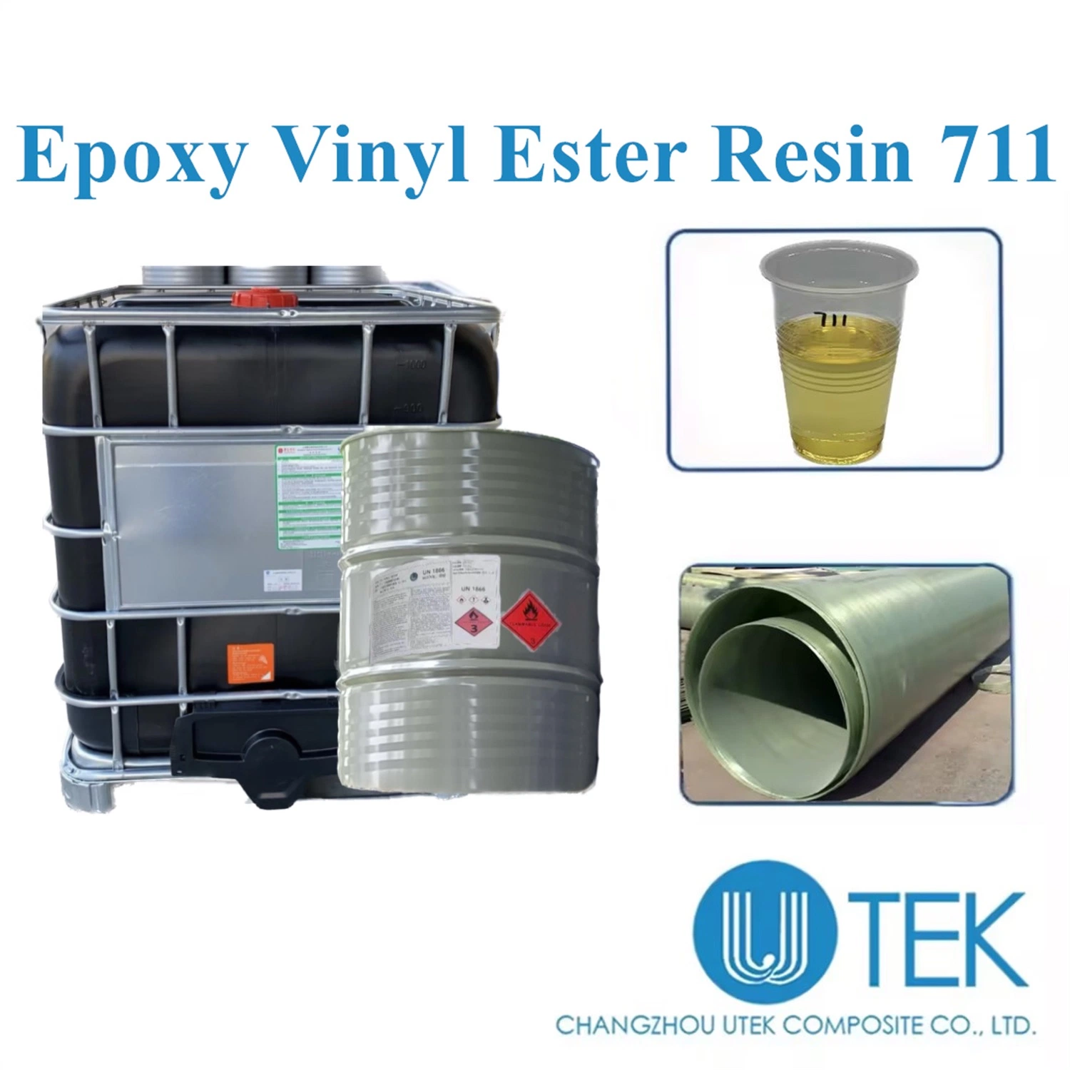El bisfenol a Resina Epoxi tipo éster de vinilo de 711 para aplicaciones de industria de procesamiento químico