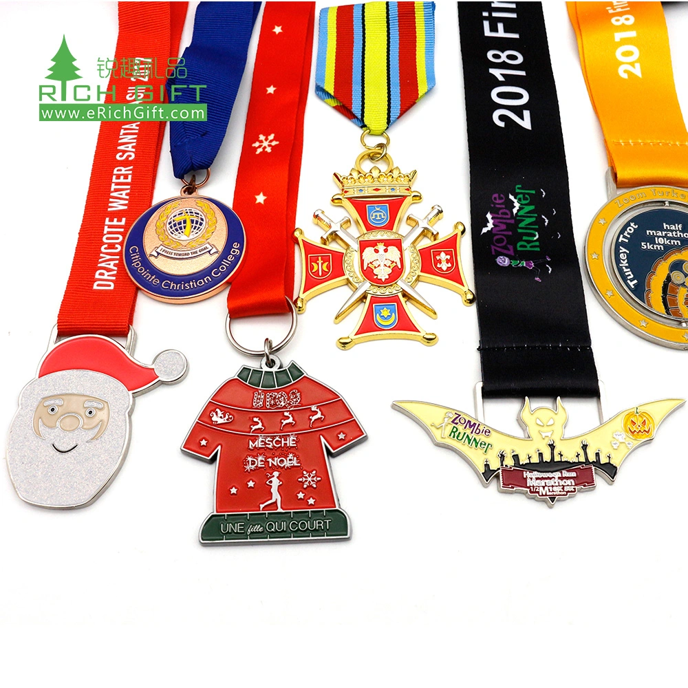 Großhandel Metall Gold Zink Legierung Souvenir Medaillen Ribbon Sport Design Fußball Basketball Tanz Karate Marathon Lauf Rennen Werbegeschenk Benutzerdefinierte Medaille