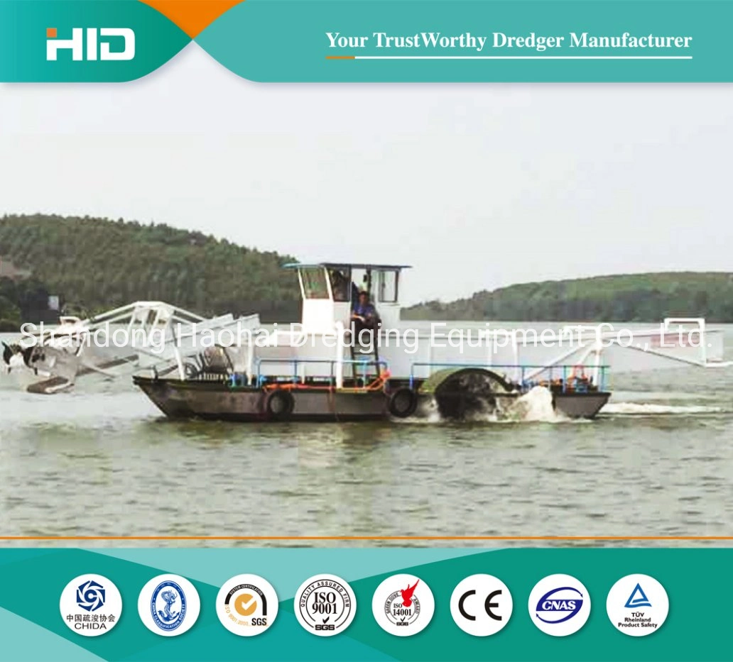 La cosechadora de malezas acuáticas HID jacinto de agua recogida de barco/Envío/buques de salvamento de la basura de corte de Malezas equipamiento de la máquina cosechadora de planta de barco de limpieza con agua