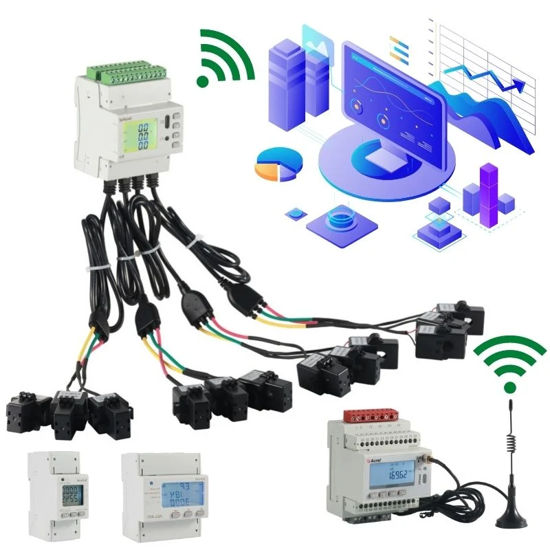Three-Phase & Single Phase Electricity Energy Power Monitor Dual Kwh Meter with MID Certificate Wireless WiFi 4G Lora for Iot EMS Industrial Digital Factory