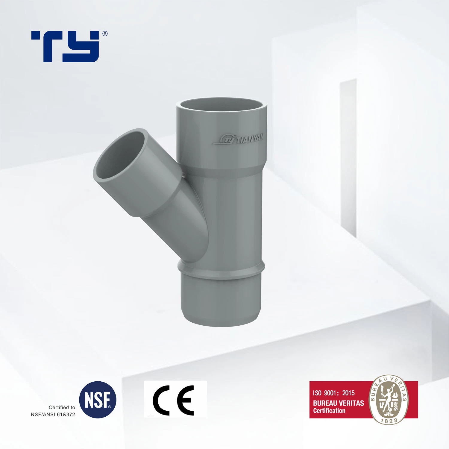 Manufacture 45gdegree Elbow of Germany Chinese Standard PVC Fitting Plastic Pipe