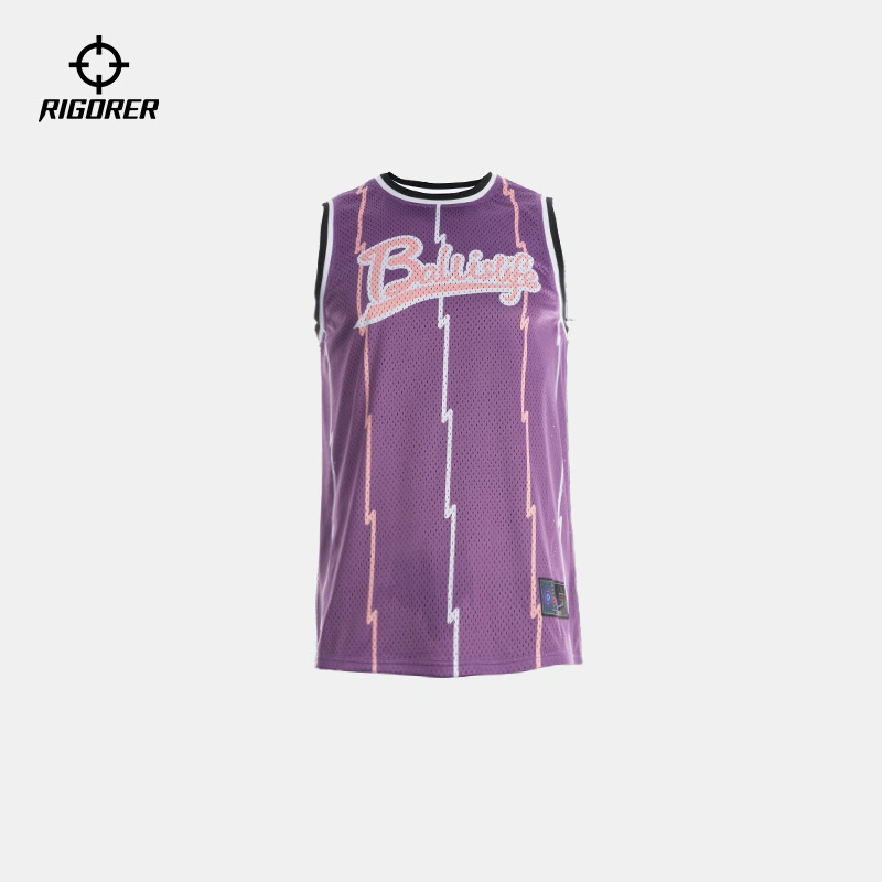 Rigorer ropa deportiva Baloncesto Camiseta Chaleco tejido de malla de poliéster de verano de los hombres de la luz de la ejecución de la sublimación de peso