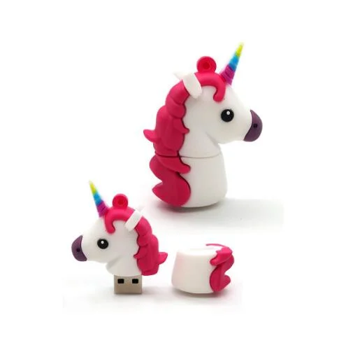 Горячая продажа ПВХ Кут Cartoon Unicorn USB флэш-диск