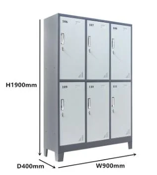 6 Door Metal Durable Storage Used for Bedroom School Gym School Store Things Cabinet