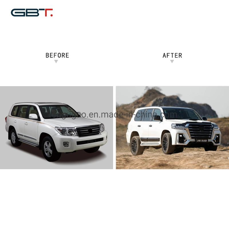 Gbt Facelift Partes frente as grelhas de pára-choques Motor Pivotantes Spoilers Farol Kit de carroçaria para automóveis Toyota Land Cruiser 200 LC200